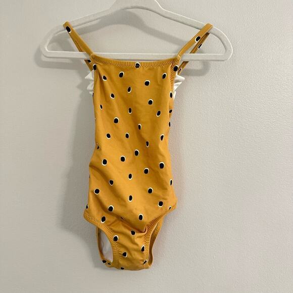 ZARA Toddler Girl Yellow Polka Dot One Piece Swimsuit 12-24 Months - Picture 1 of 5